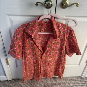 The Attico Pink Floral womans Button Down Shirt